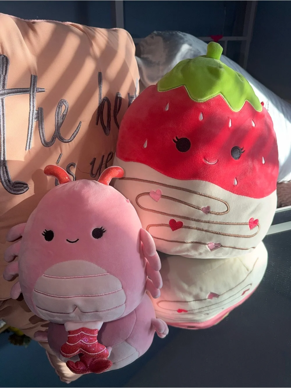 Squishmallows Scarlet Strawberry & Simone Shrimp Pink Valentine Plush Set plush